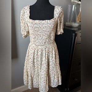 Mine Cream Floral Mini Dress